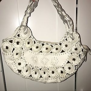 Vintage White leather Shoulder Bag